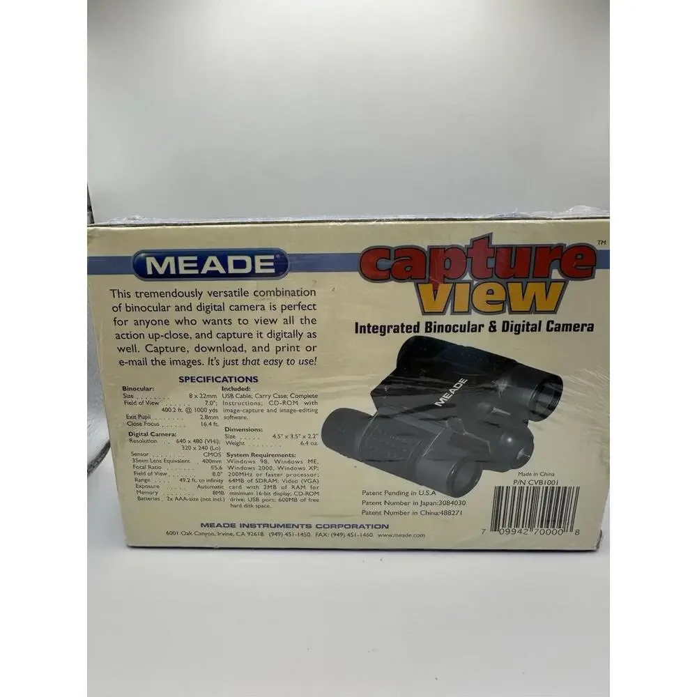 Meade Capture View 8x 22 Integrated Binocular & Digital Camera NEW SEALED